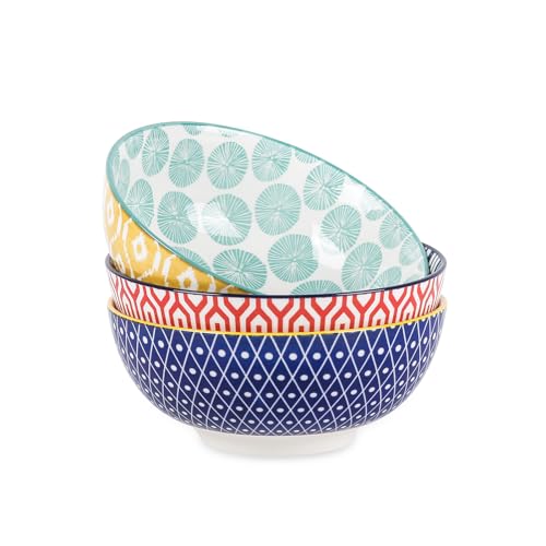 Large Ceramic Salad and Soup Bowl Set of 3 for Serving