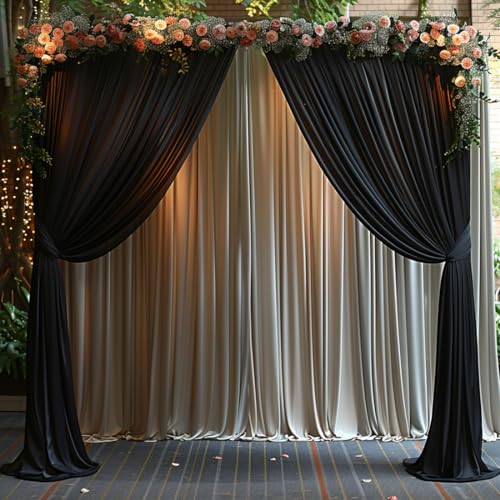 White Fabric Backdrop Curtain for Wedding and Party Decor