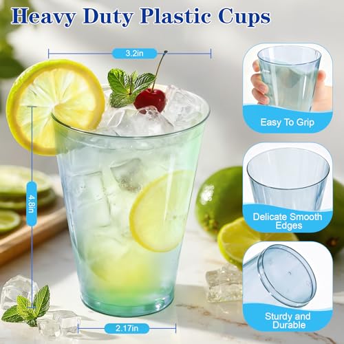 Clear Disposable Plastic Cups 12 oz for Parties and Events
