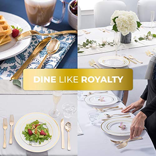 Gold Disposable Plastic Silverware Set 600 Pieces