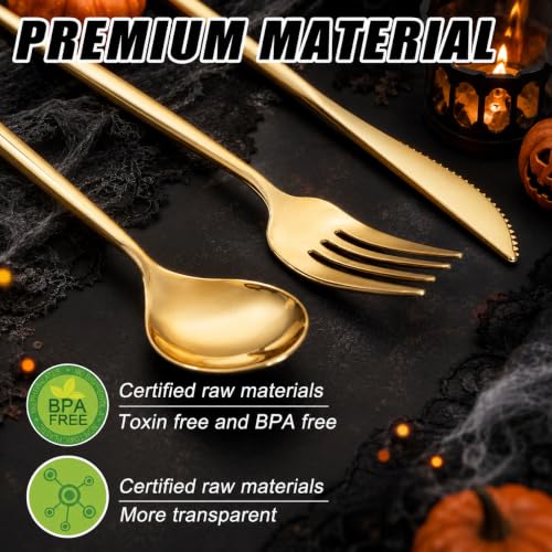 Gold Disposable Plastic Silverware Set 300 Pieces