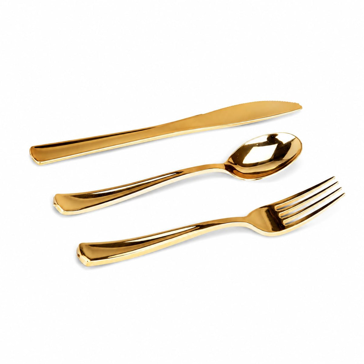 Gold Disposable Plastic Silverware Set 600 Pieces