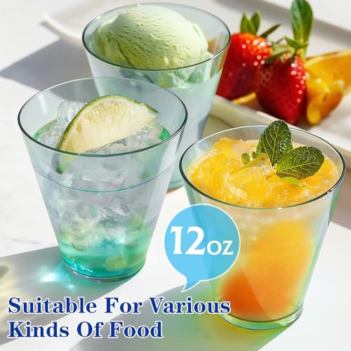 Clear Disposable Plastic Cups 12 oz for Parties and Events