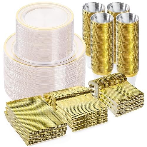 Disposable Dinnerware Set for Parties Weddings and Events