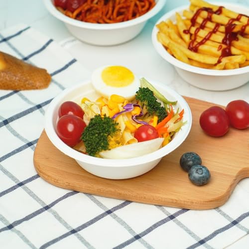 White Compostable Paper Bowls 12 oz 500 Count