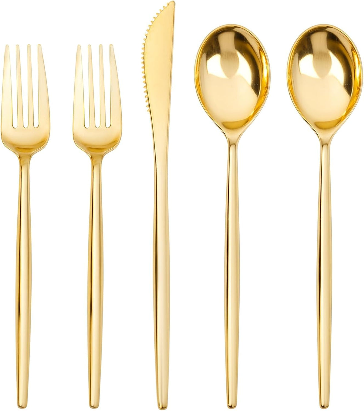 Gold Disposable Plastic Silverware Set 300 Pieces