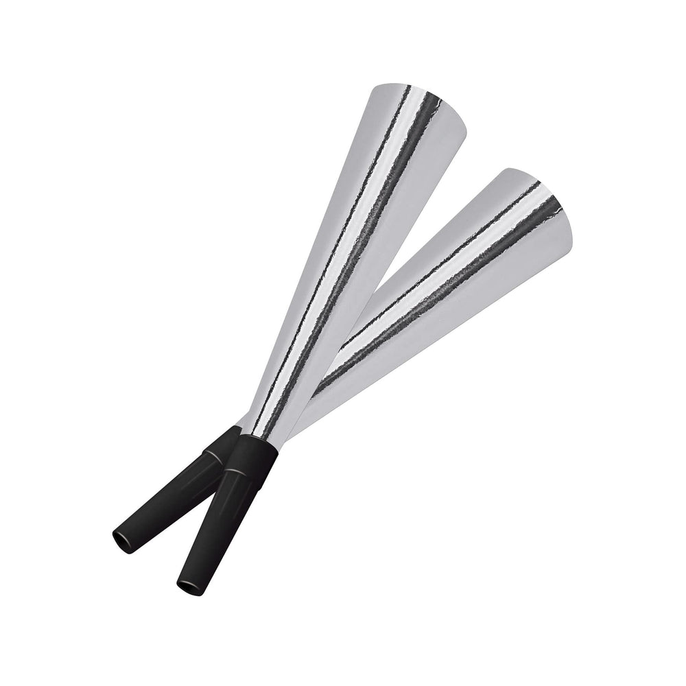 Silver Party Horn Noisemakers 100 Pack for Celebrations