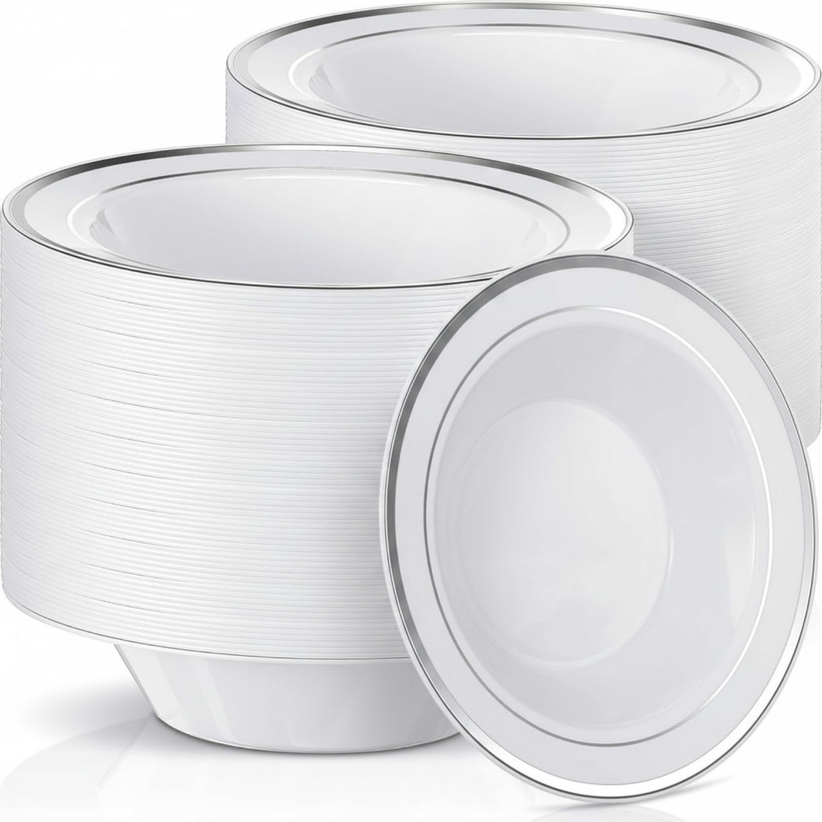 Disposable Plastic Bowls 6 oz for Parties and Catering