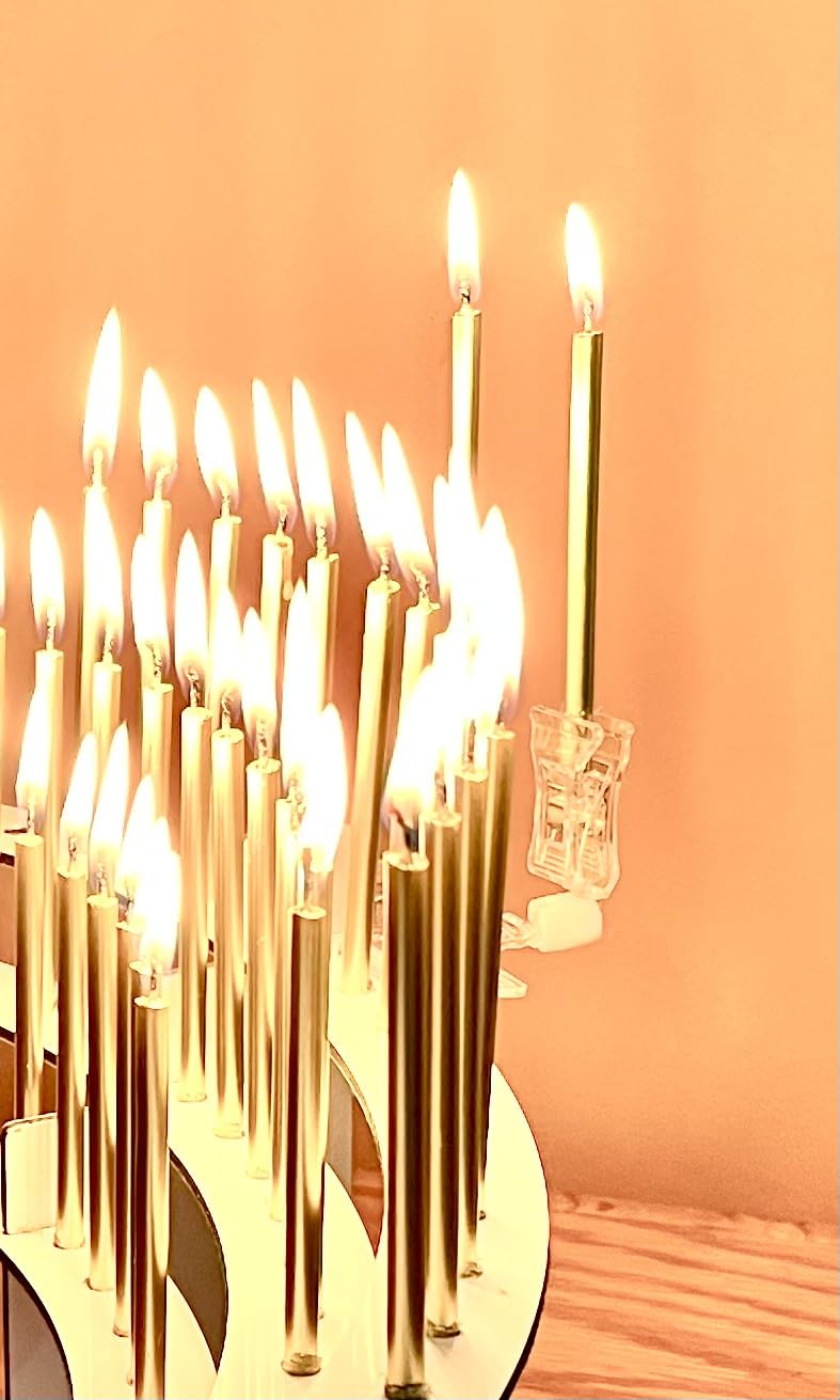 Tall Gold Birthday Candles 100 Pack for Cakes and Celebrations
