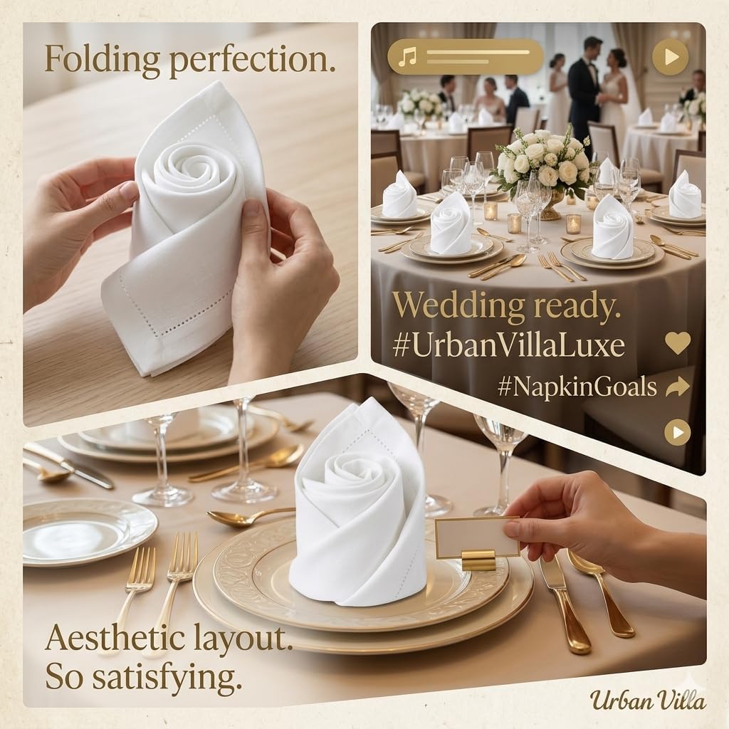 Cloth Dinner Napkins Set of 4 or 12 for Table Settings