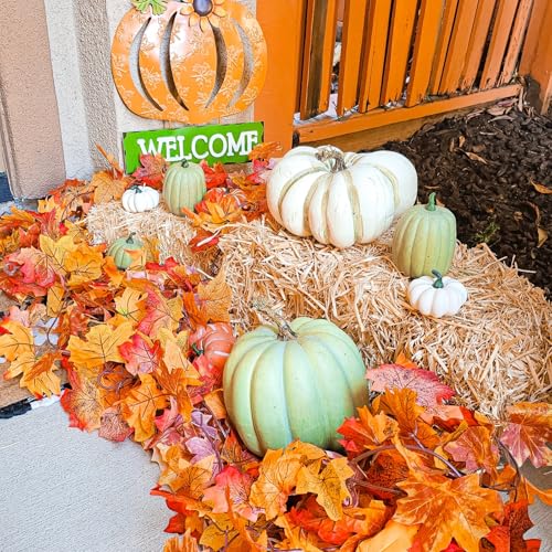 Artificial Fall Maple Leaf Garland 5 Pack for Autumn Decor