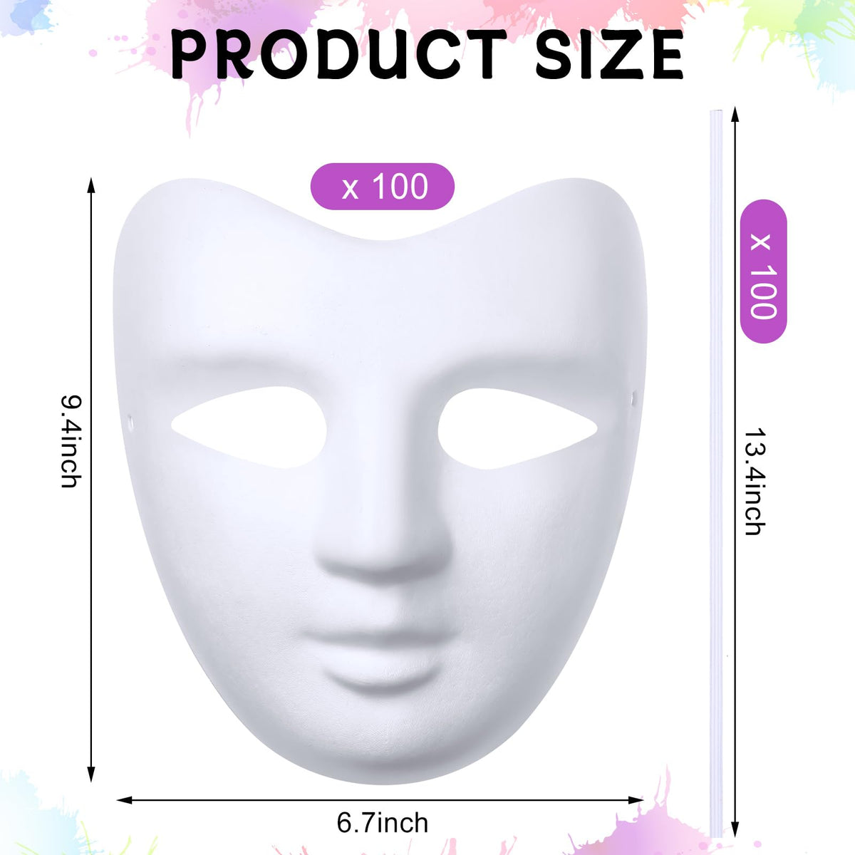 White Blank Paper Mache Masks for Crafts and Parties