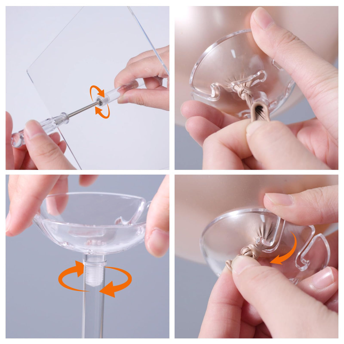 Clear Acrylic Balloon Stand Kit 12 Pack Reusable Tabletop Holder