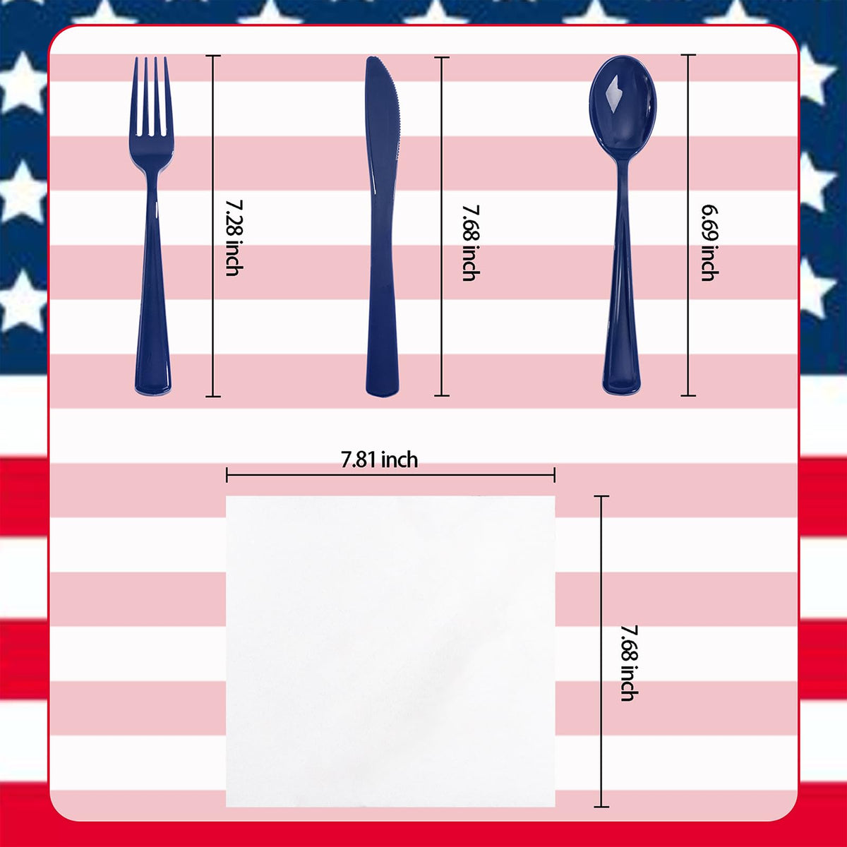 Pre Rolled Silverware and Napkin Set 400 Pieces for Parties