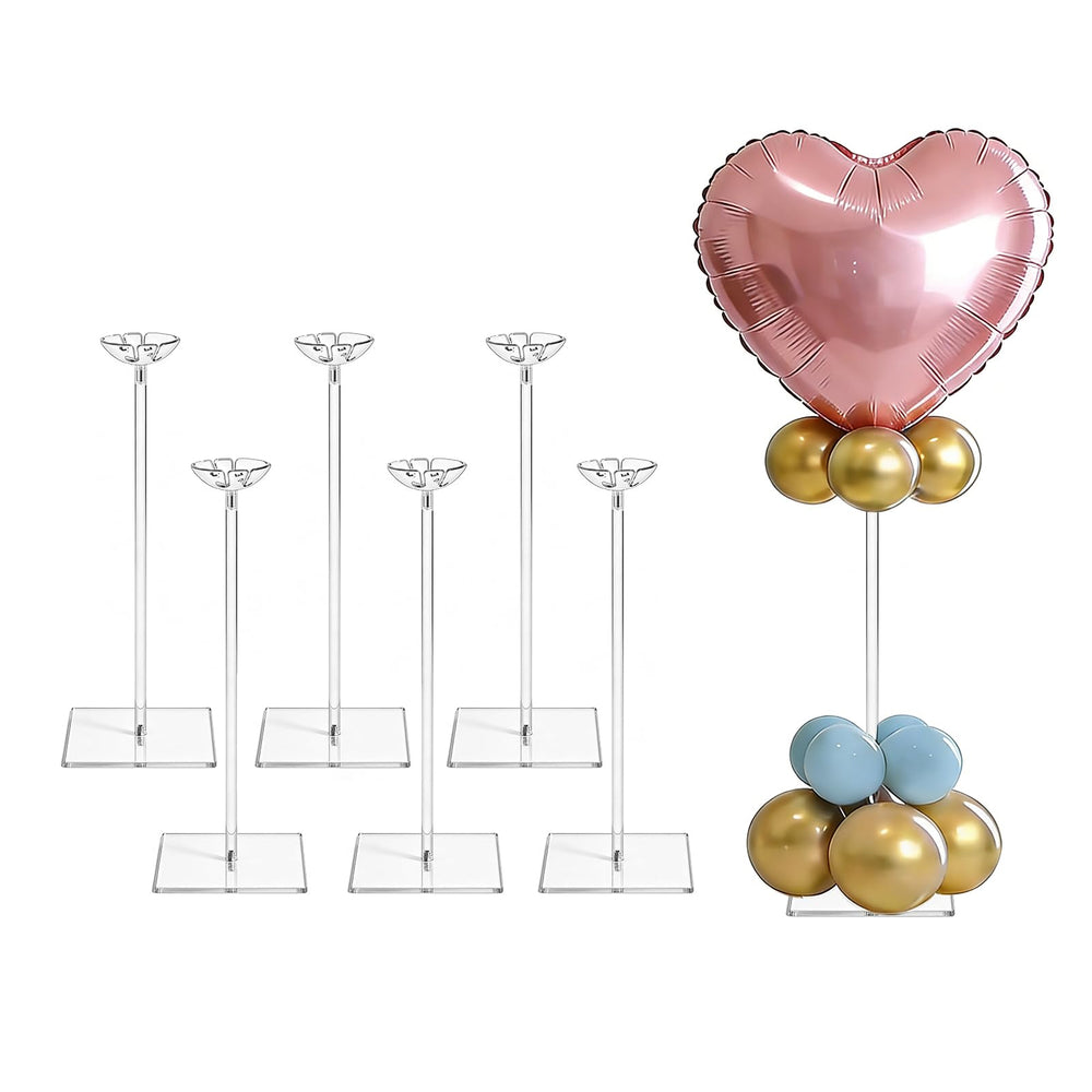 Clear Acrylic Balloon Stand Kit 12 Pack Reusable Tabletop Holder