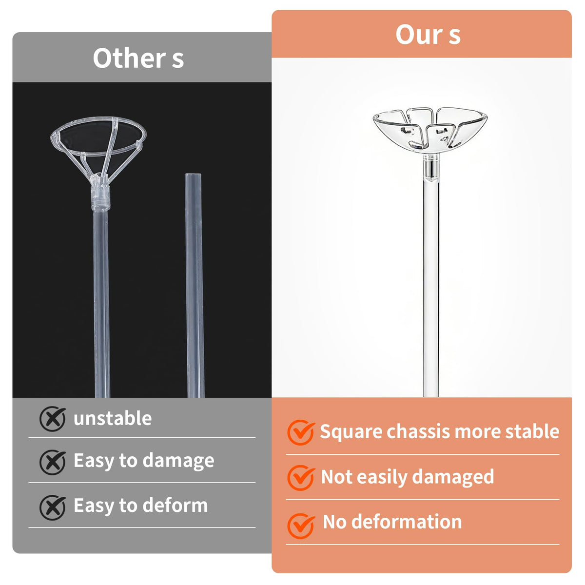 Clear Acrylic Balloon Stand Kit 12 Pack Reusable Tabletop Holder