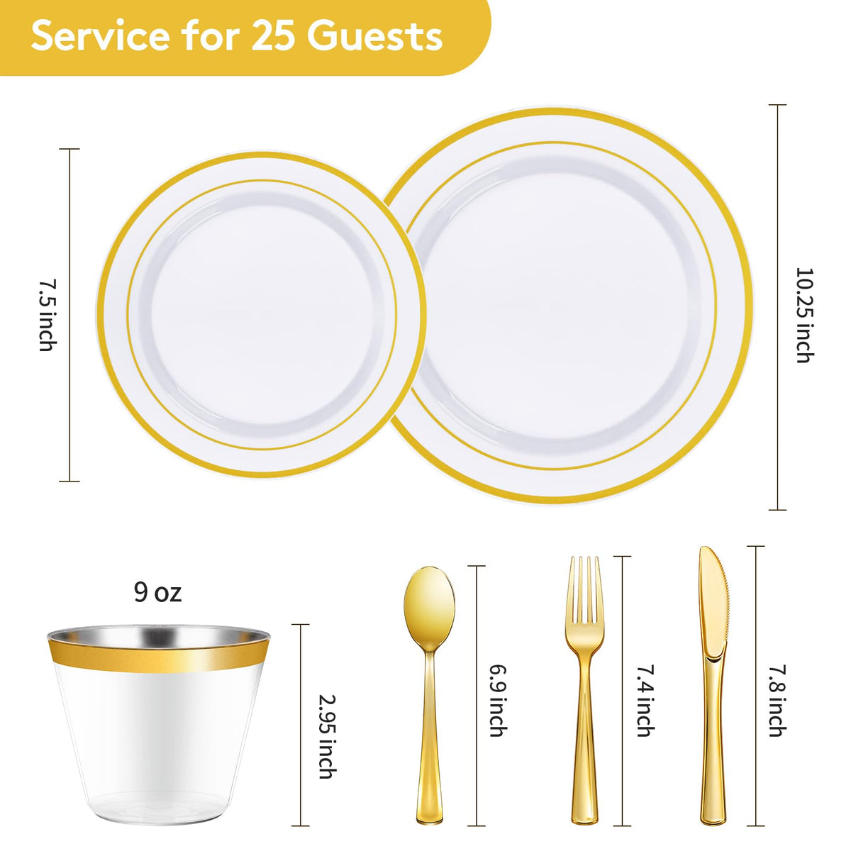 Disposable Plastic Dinnerware Set for Parties and Events