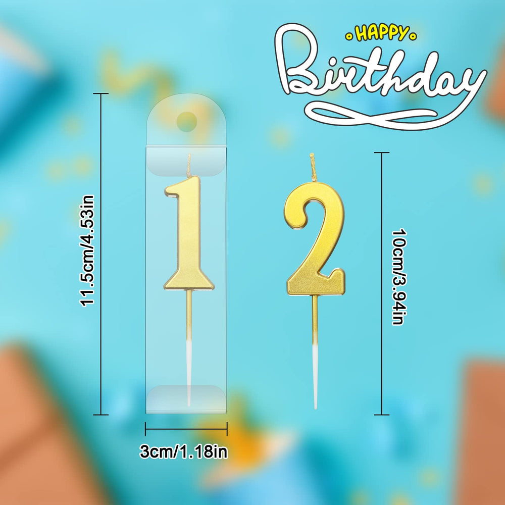Gold Number Birthday Candles 100 Pack for Cakes and Parties