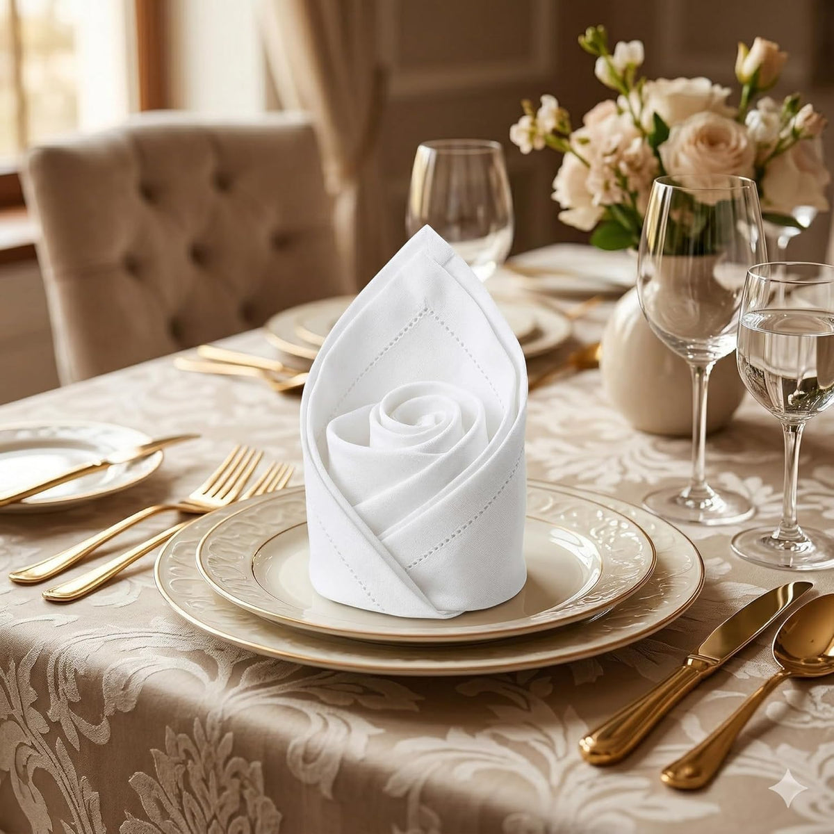 Cloth Dinner Napkins Set of 4 or 12 for Table Settings