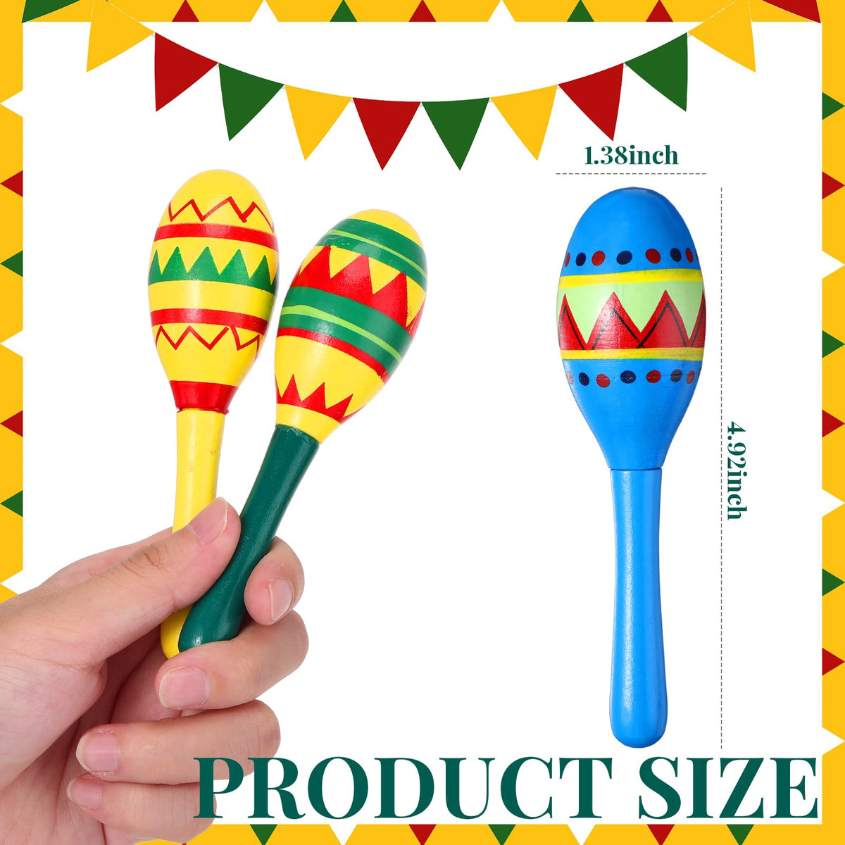 Mini Wooden Maracas for Mexican Fiesta Party Favors