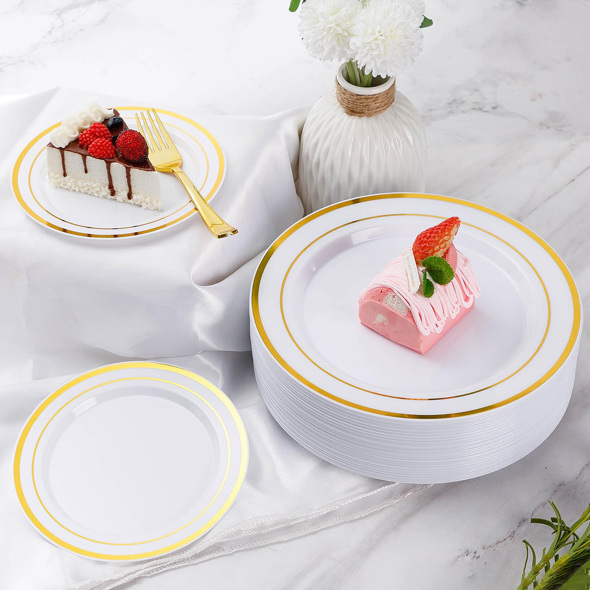 Disposable Plastic Dinnerware Set for Parties and Events