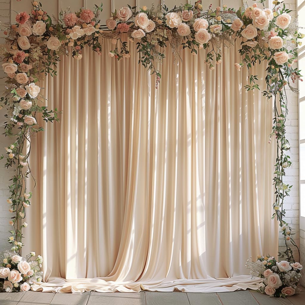 White Fabric Backdrop Curtain for Wedding and Party Decor