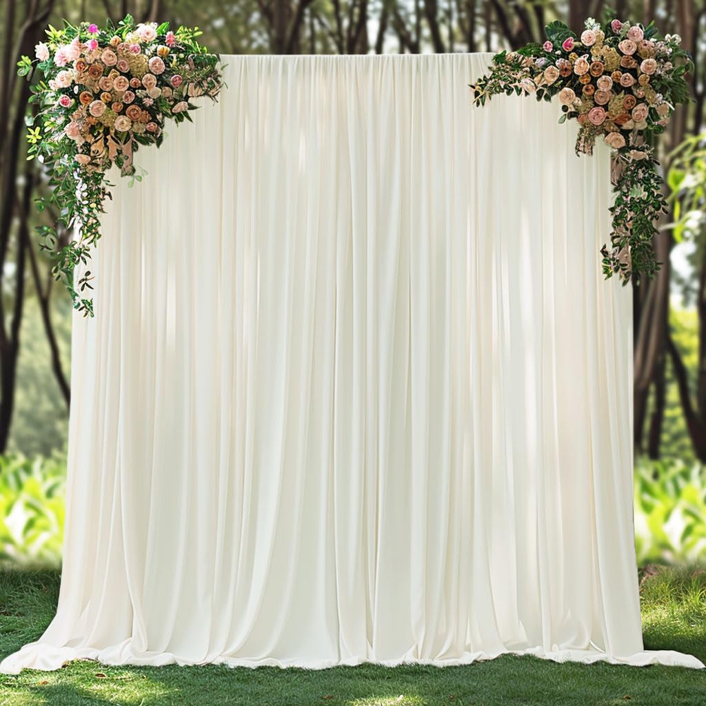 White Fabric Backdrop Curtain for Wedding and Party Decor