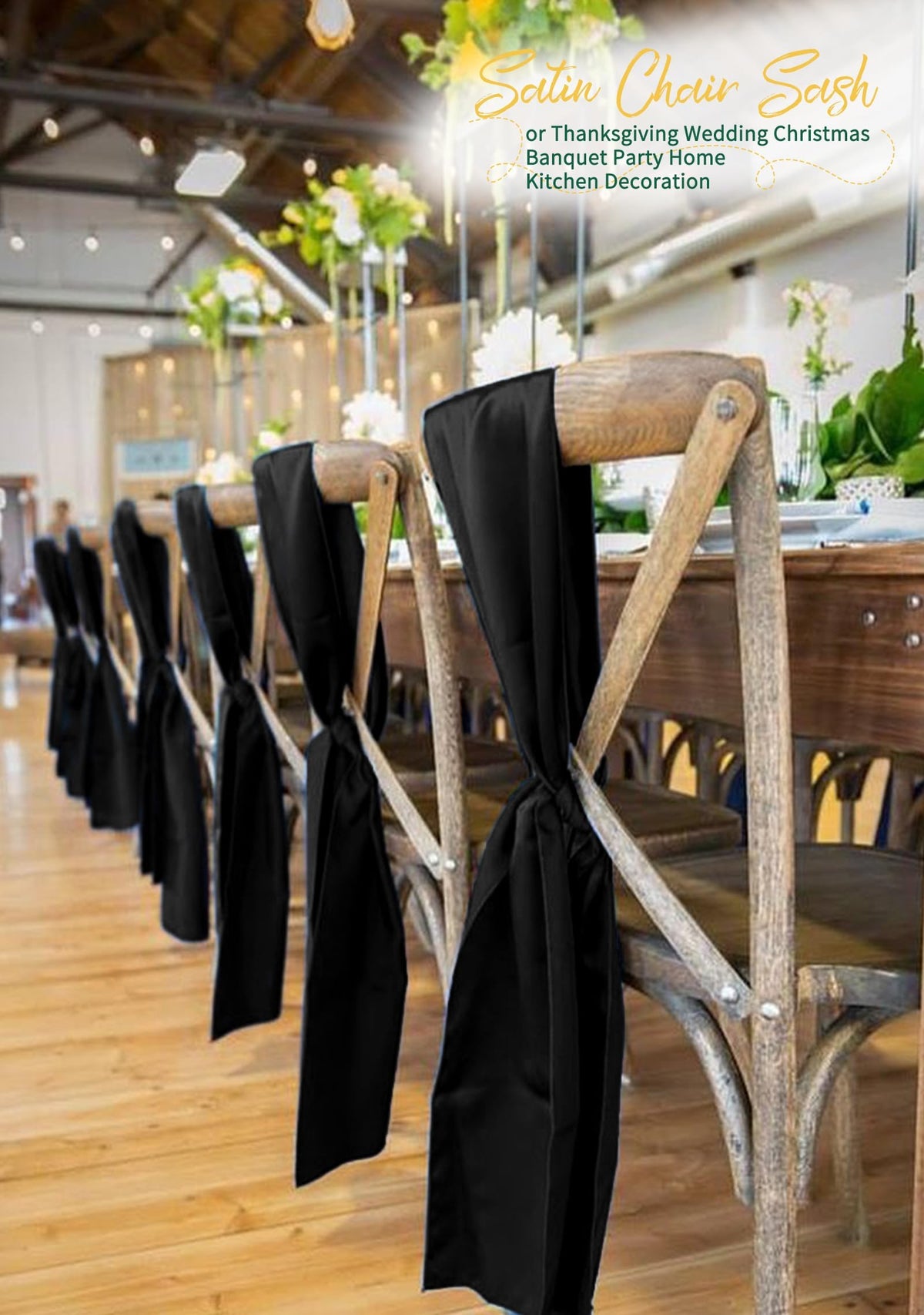 Satin Chair Sashes for Thanksgiving Weddings and Events