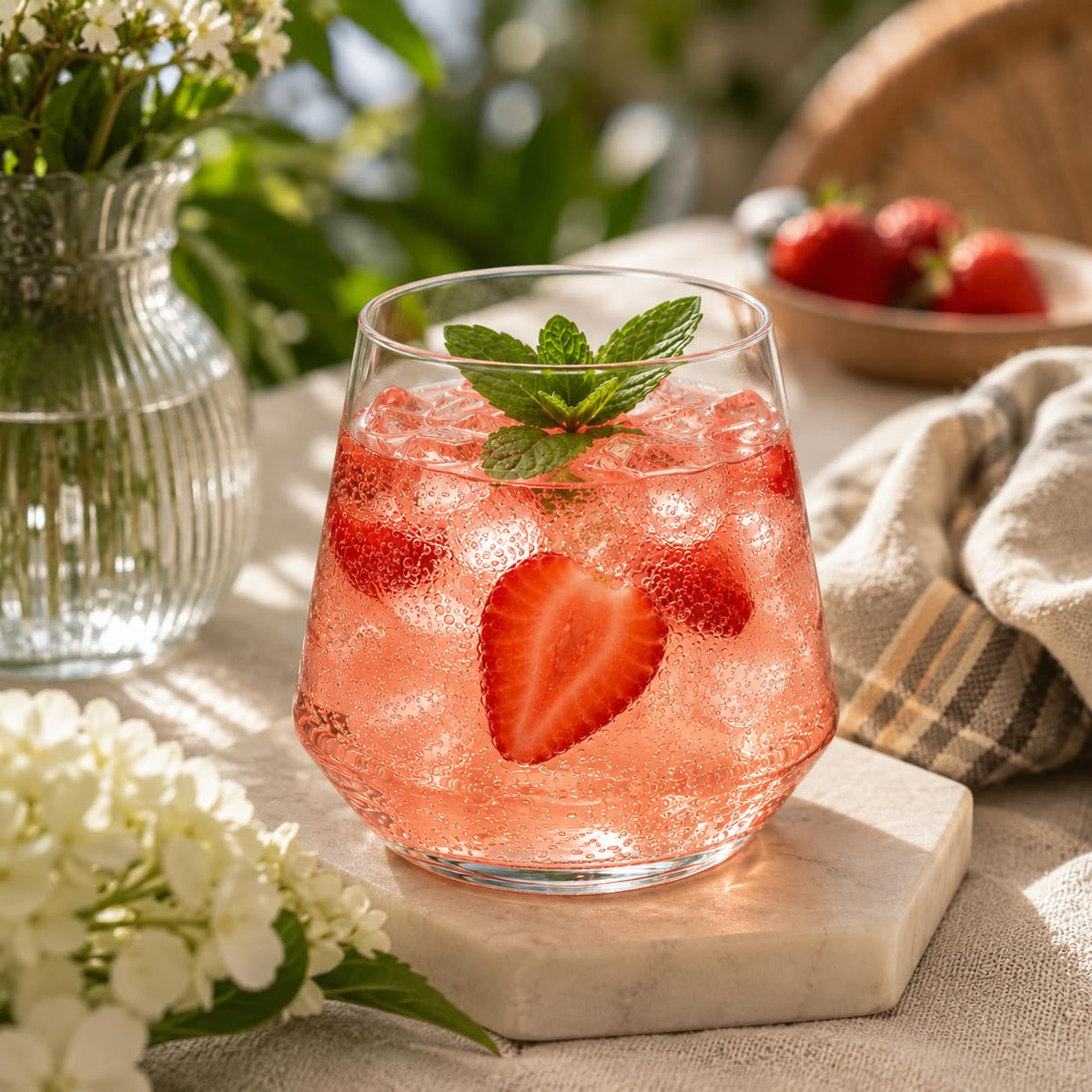 Stemless Ribbed Plastic Wine Glasses 12 oz 36 Count