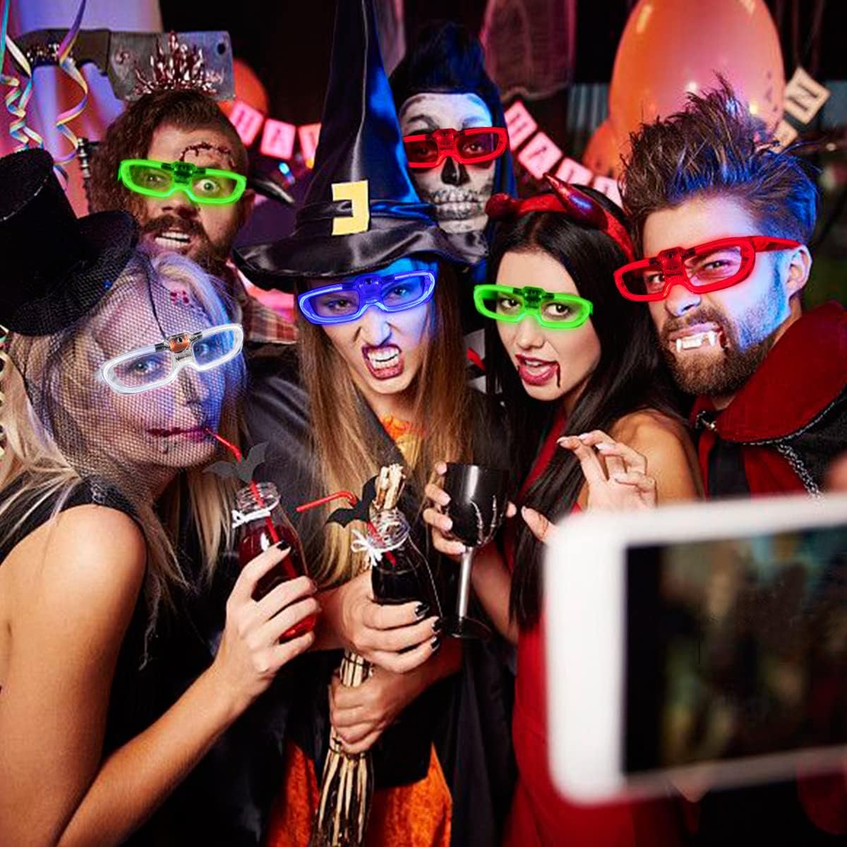 LED Light Up Party Glasses in 5 Neon Colors