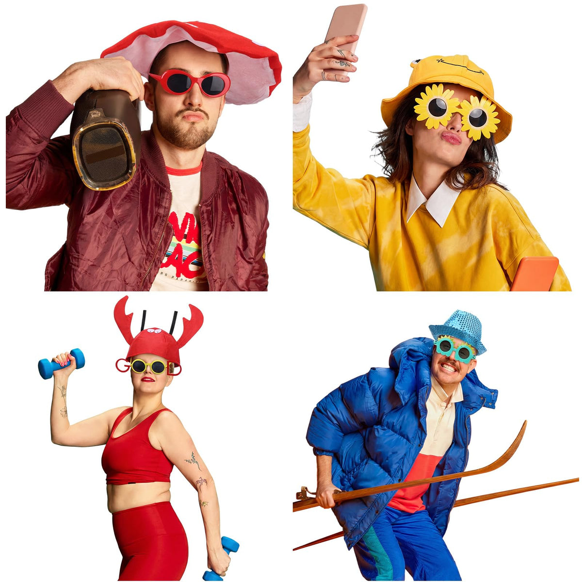 Funny Hats and Glasses 32 Piece Halloween Costume Set