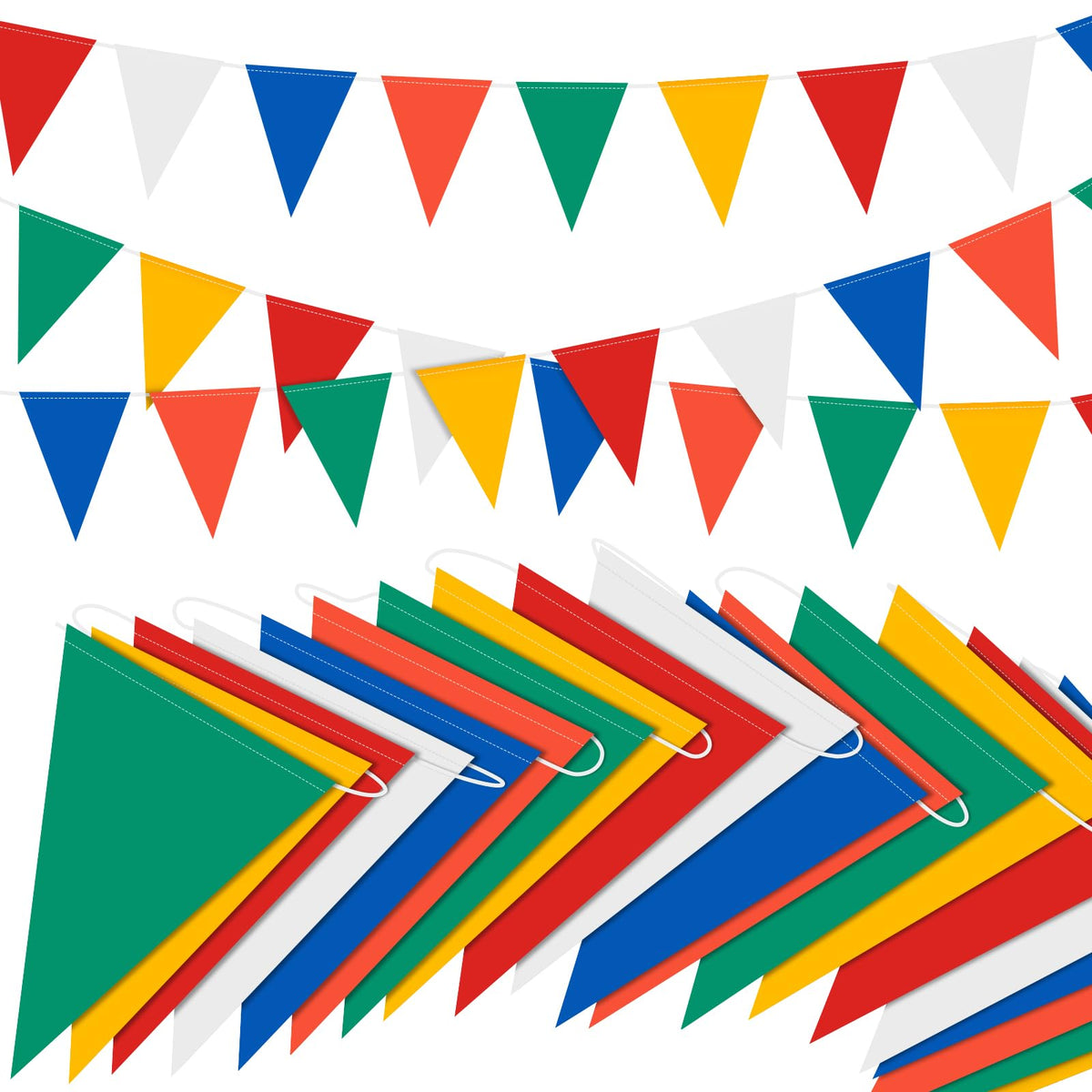Pennant Banner Flags 135 Pieces 295 Feet for Party Decorations