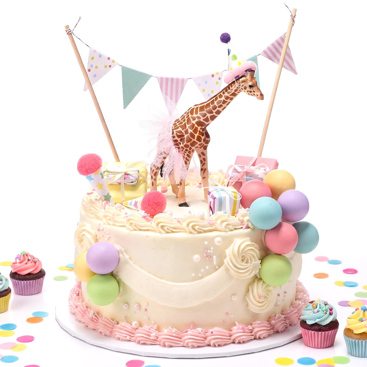 Birthday Cake Topper Decoration Set 19 Pieces for Parties