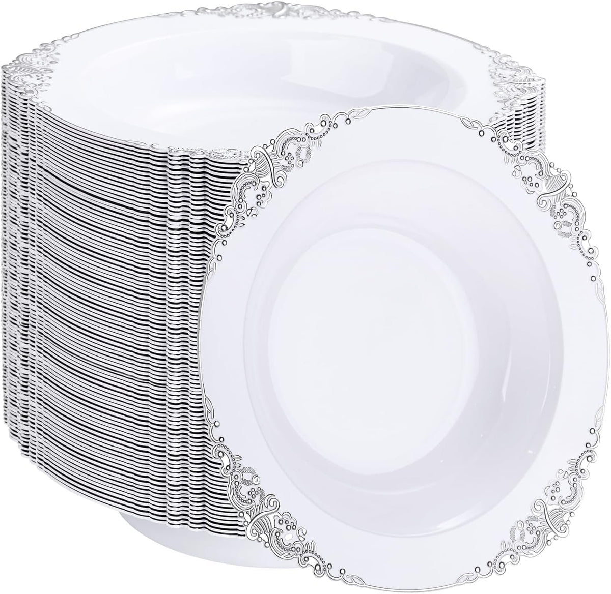 Disposable Plastic Salad Bowls 12 oz 100 Pack for Parties