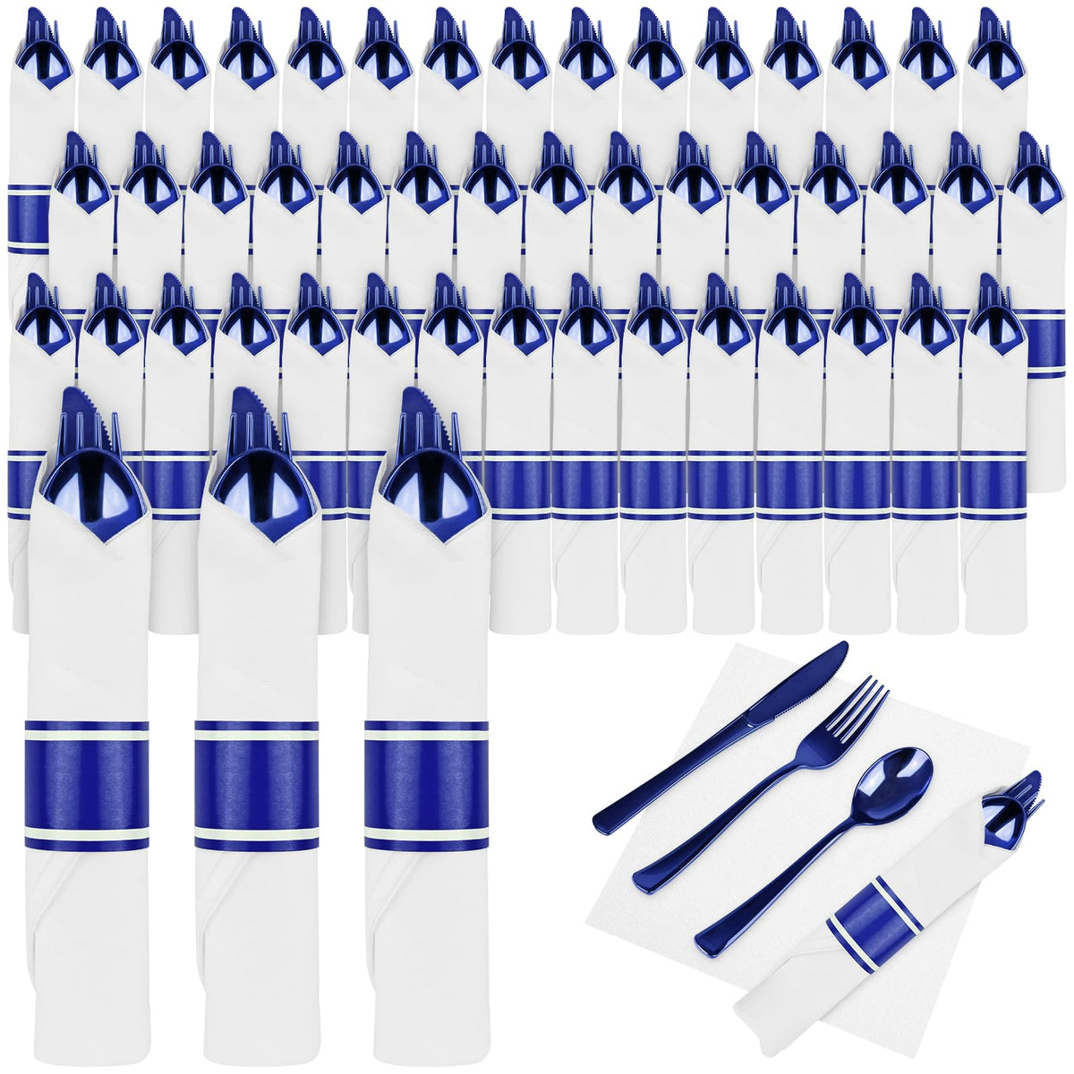 Pre Rolled Plastic Silverware Set for Parties and Events