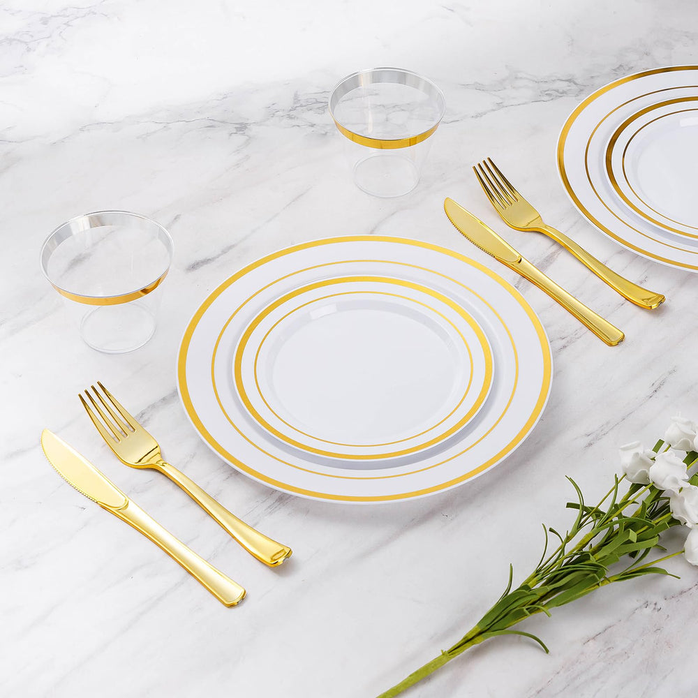 Disposable Plastic Dinnerware Set for Parties and Events