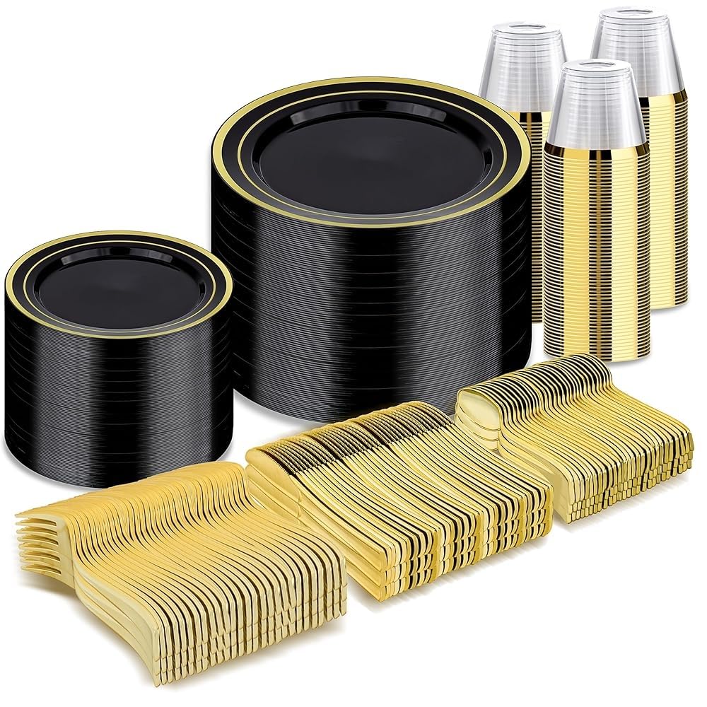 Disposable Dinnerware Set for Parties Weddings and Events