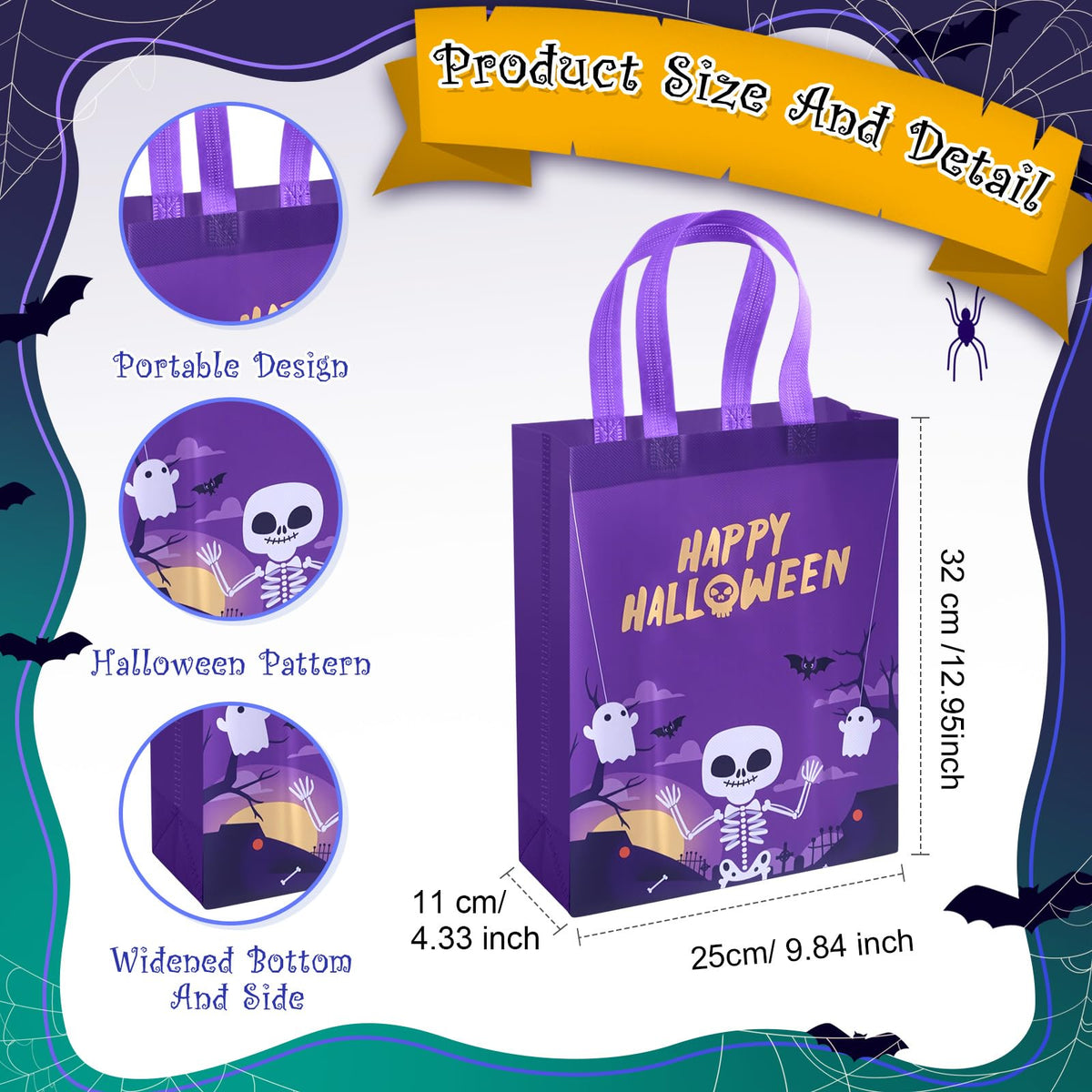 Reusable Non Woven Gift Tote Bags 60 Pack with Handles