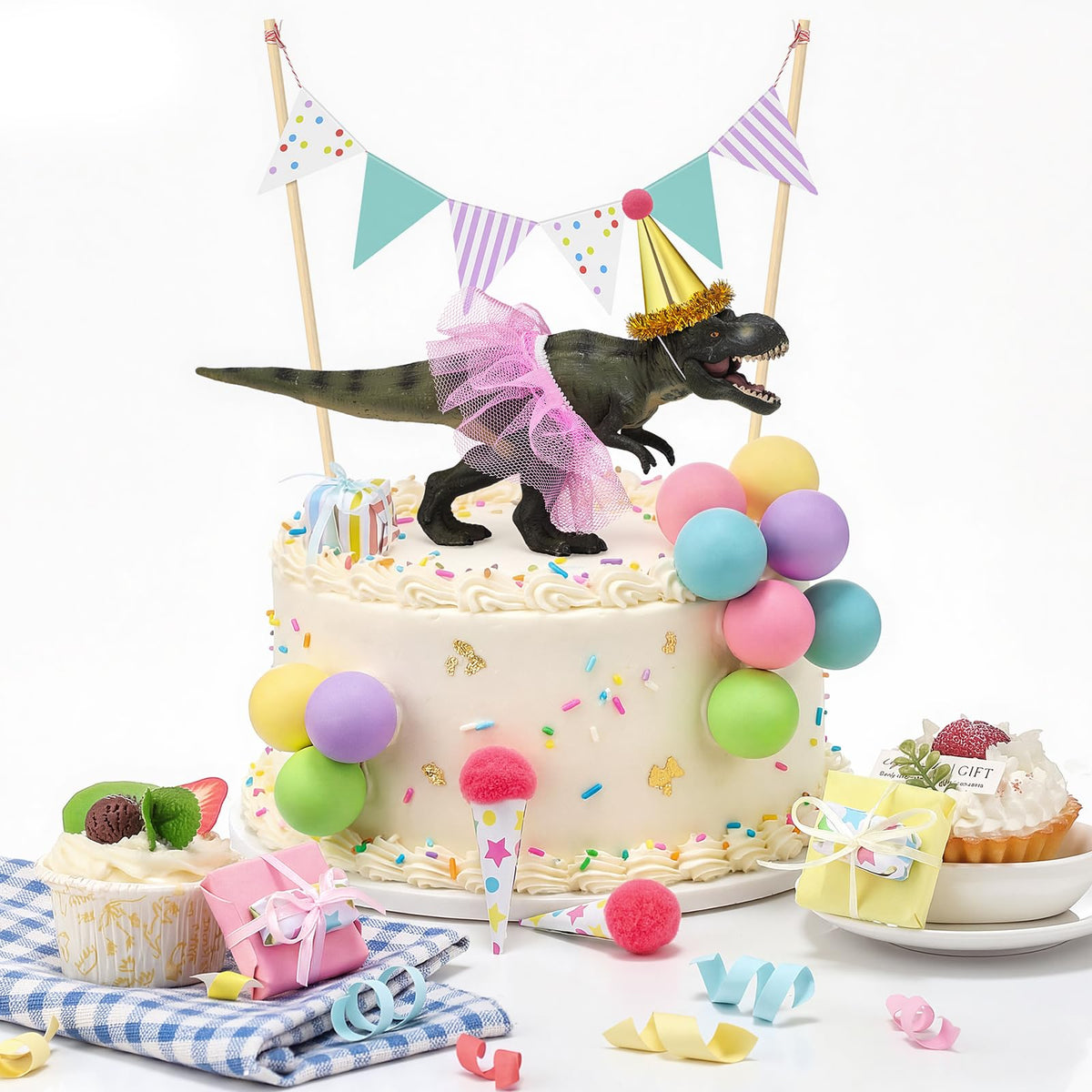 Birthday Cake Topper Decoration Set 19 Pieces for Parties