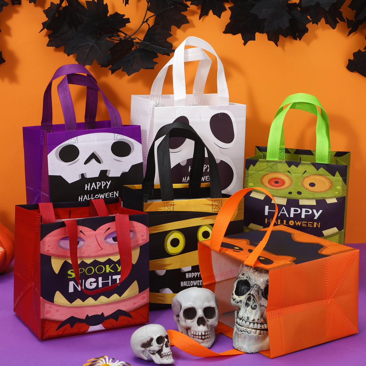 Halloween Treat Bags with Handles for Party Favors