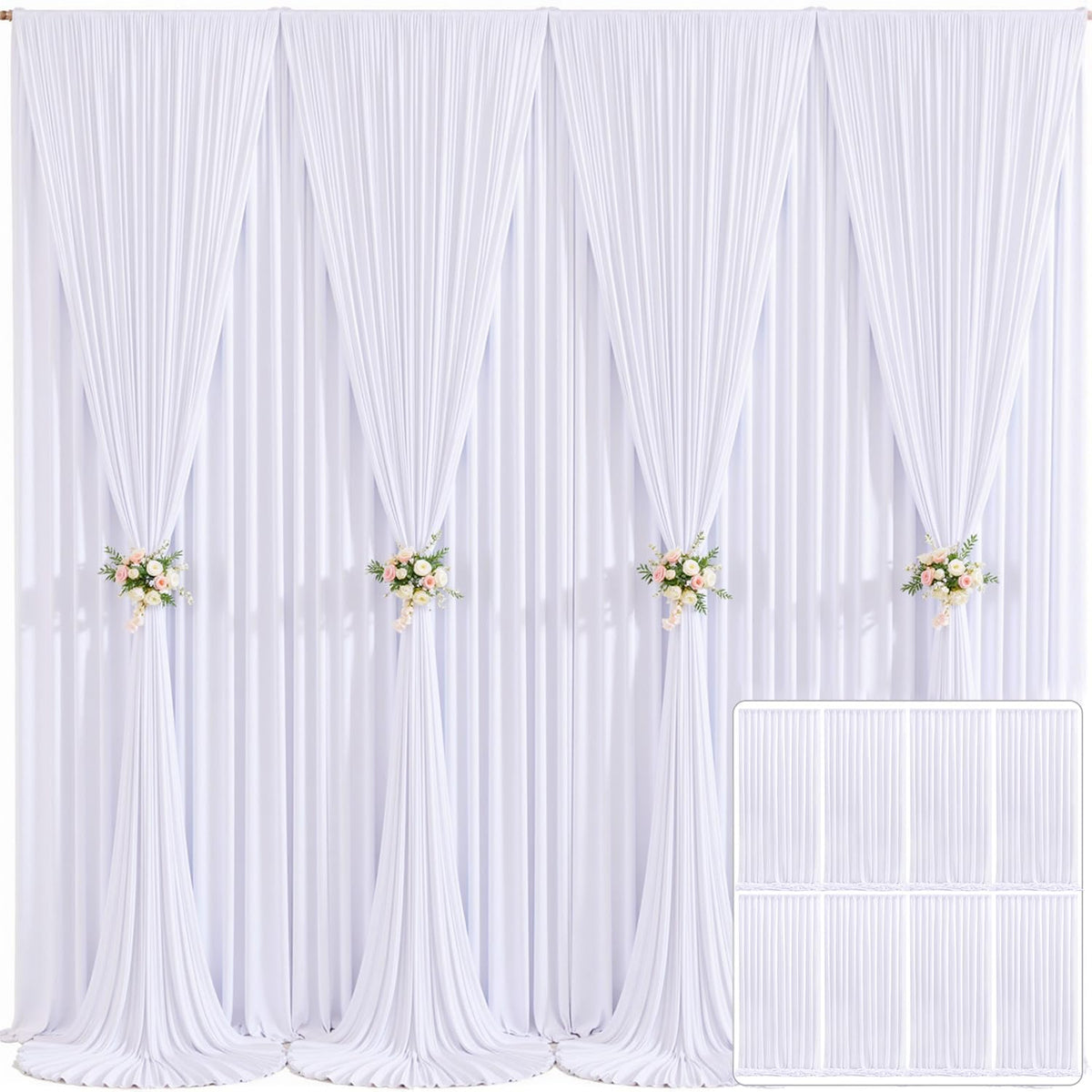 Wrinkle Free Backdrop Curtain for Wedding and Party Decor