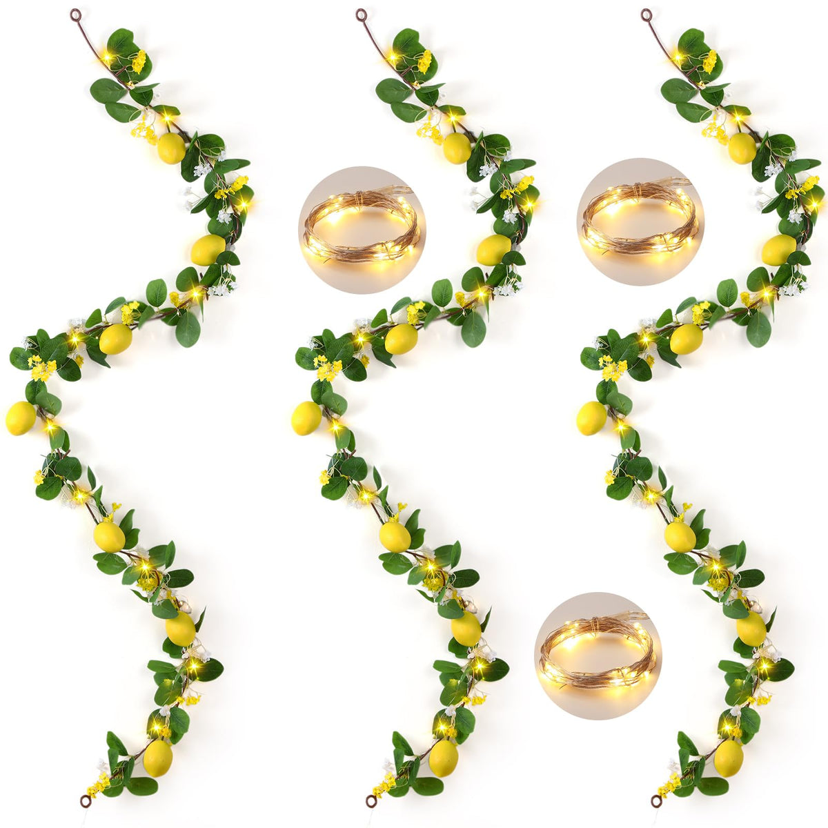 Artificial Lemon Garland 5.74 Feet for Party and Home Decor