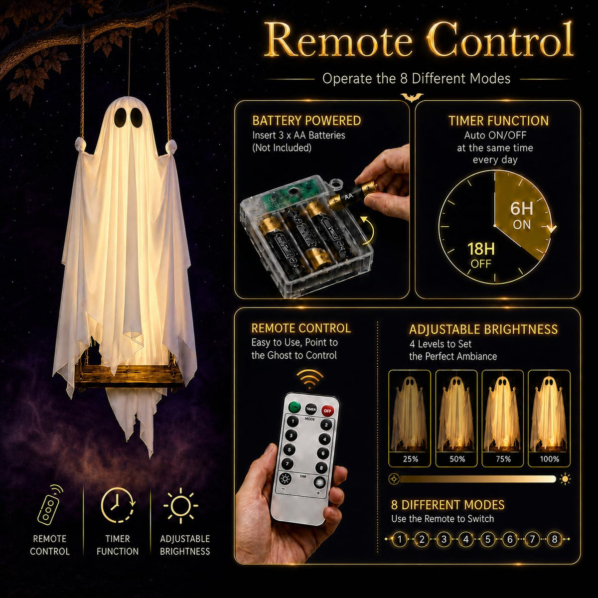 Glowing Ghost Outdoor Halloween Decorations