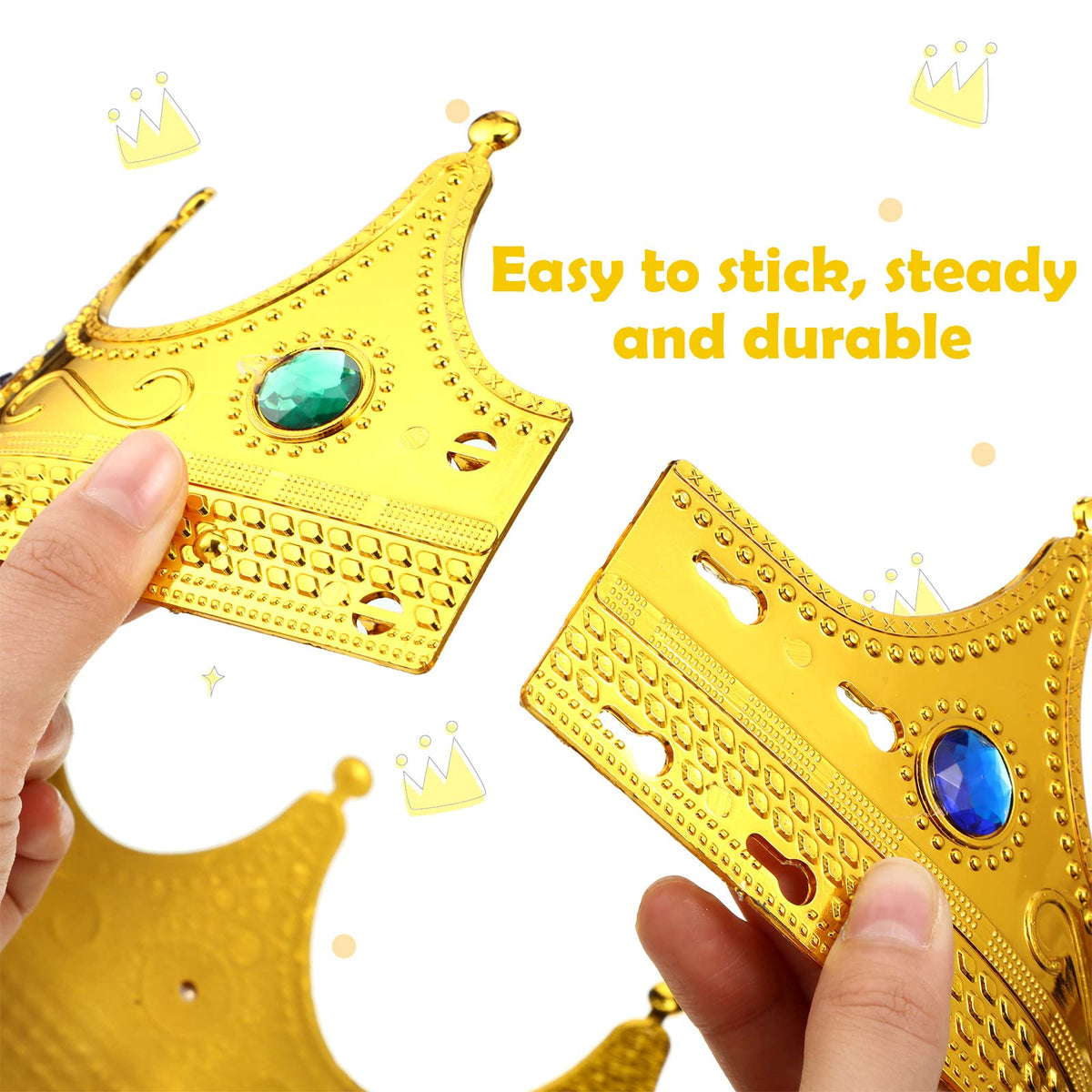Gold Jeweled King Crown for Costume Cosplay and Parties