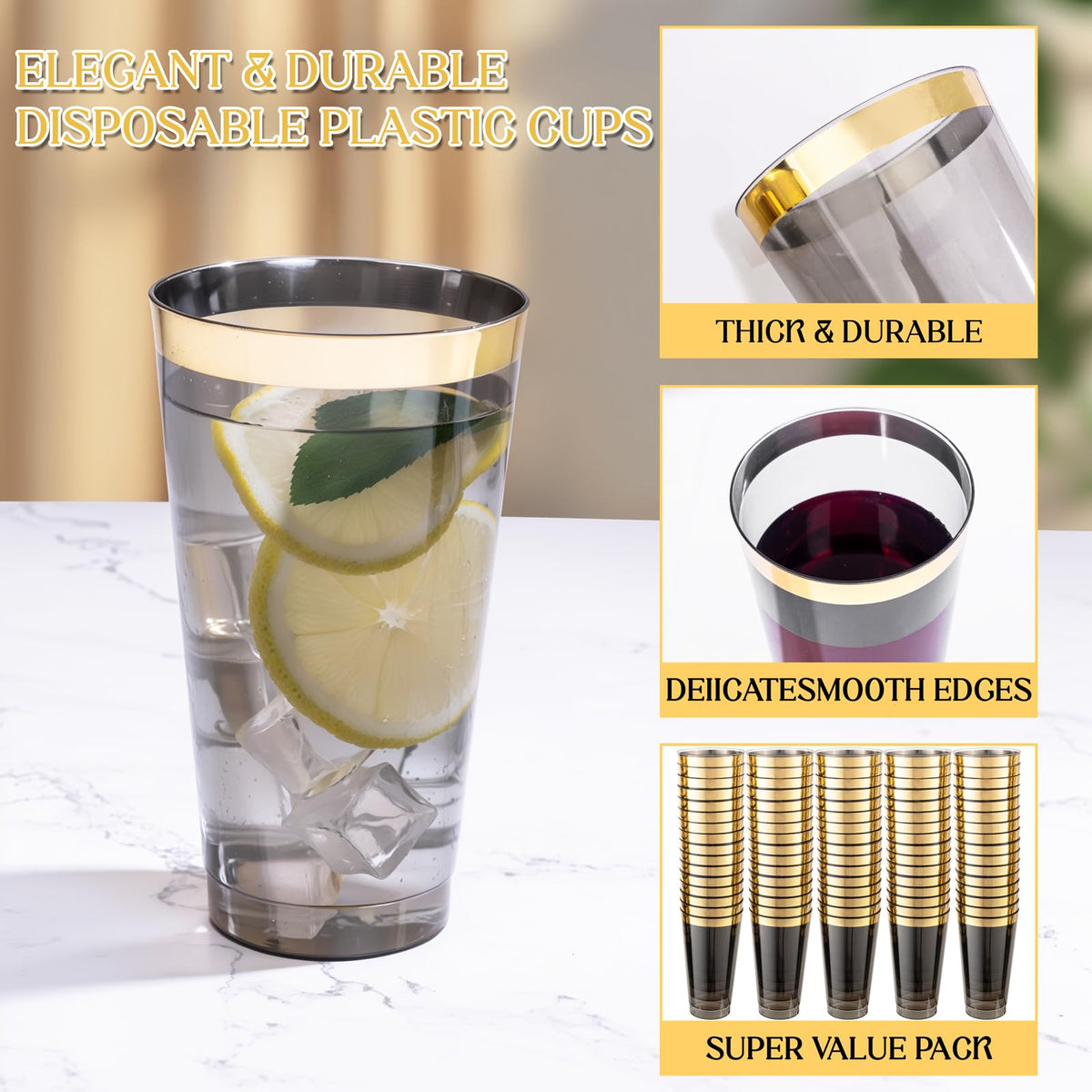 Disposable Plastic Cups for Parties Weddings and Events