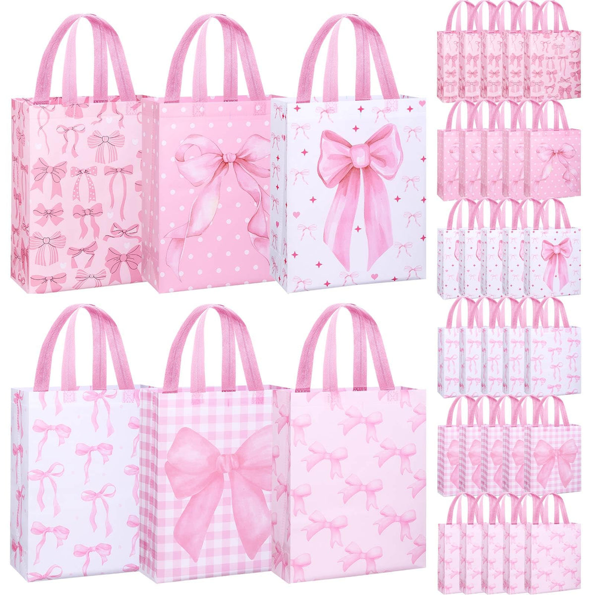 Reusable Non Woven Gift Tote Bags 60 Pack with Handles