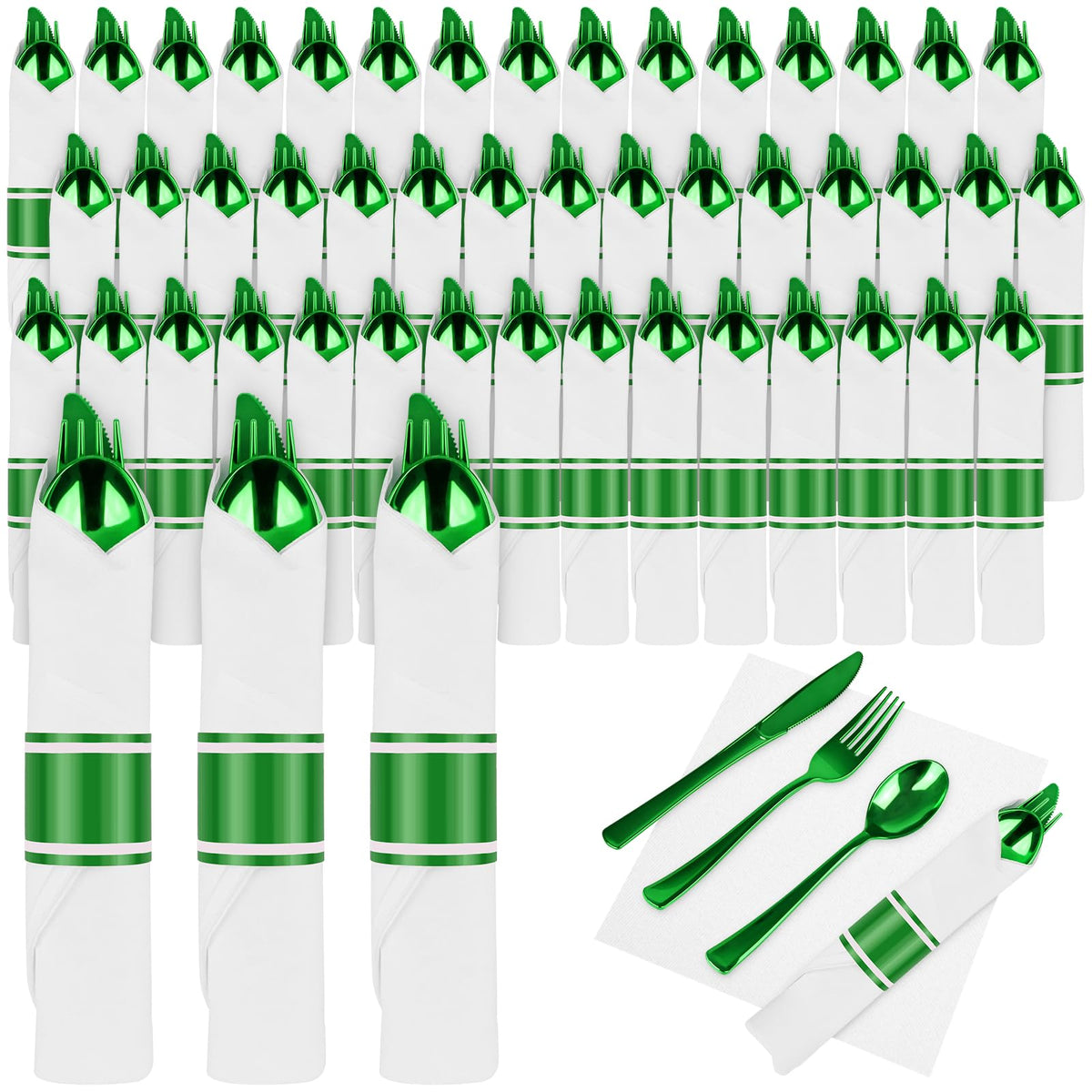 Pre Rolled Plastic Silverware Set for Parties and Events