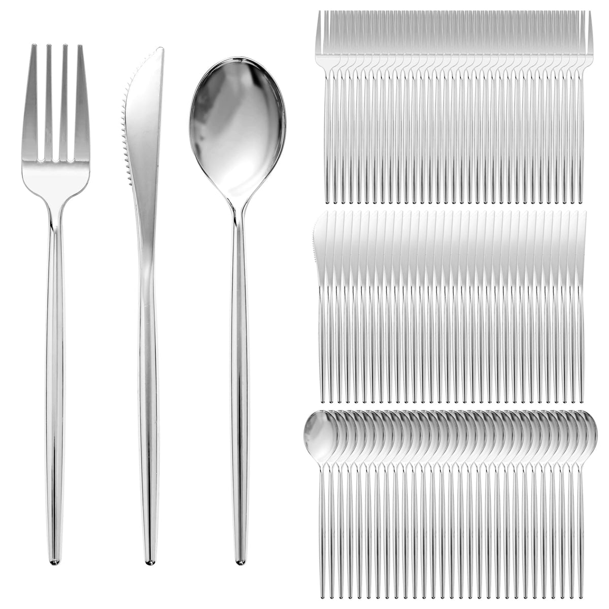 Gold Disposable Plastic Silverware Set 300 Pieces