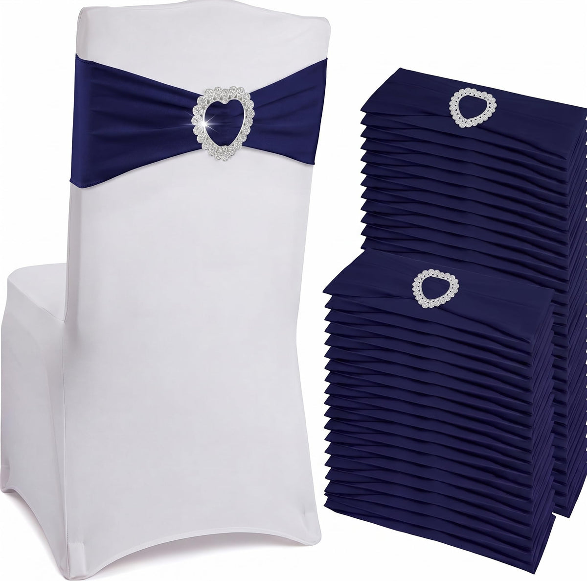 Stretch Spandex Chair Sashes with Buckles for Wedding Decor
