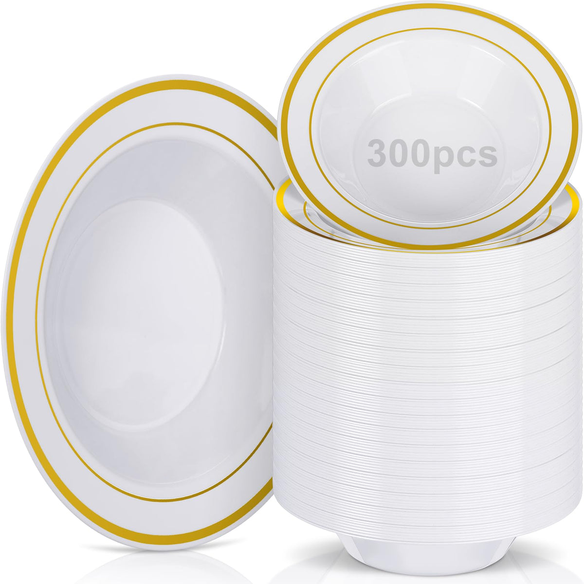 Disposable Plastic Bowls 6 oz for Parties and Catering